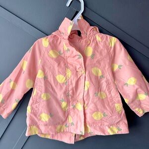 Lemon pink windbreaker, 12/18 months